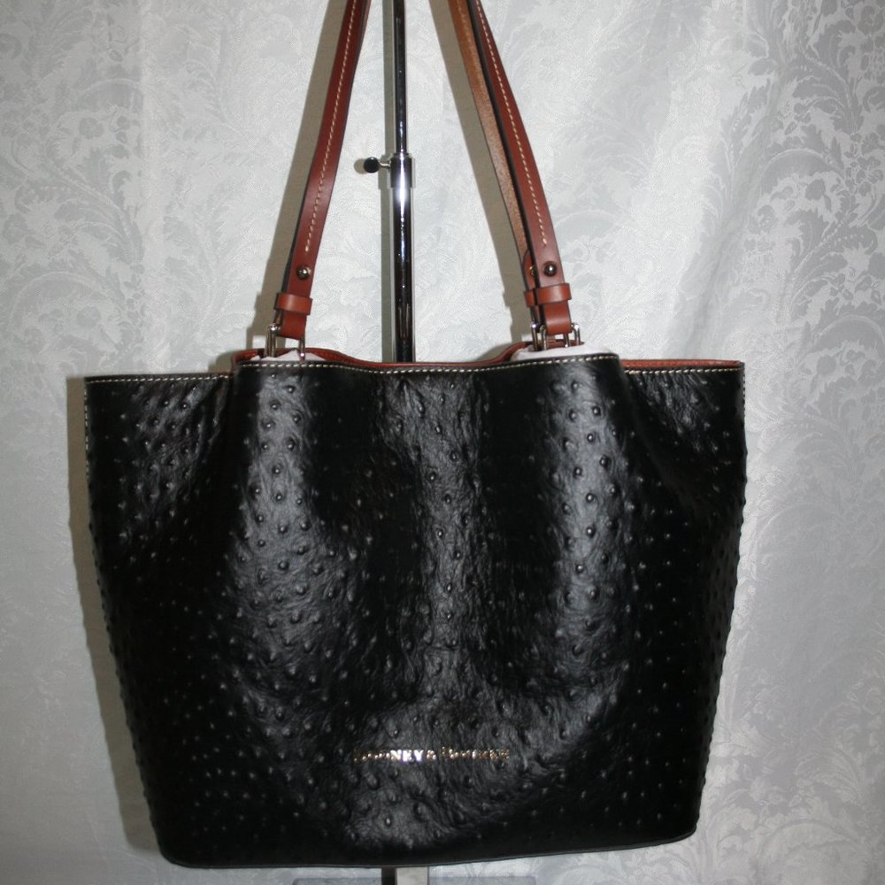 DOONEY AND BOURKE OSTRICH EMBOSSED LEATHER FLYNN